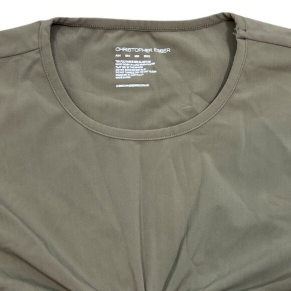 Christopher Esber Crescent Ruched Swim T-Shirt Top Green US 0 New - Picture 3 of 4
